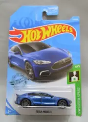Hot Wheels TESLA MODEL S Blue #226 Mattel 4/5 Diecast B5