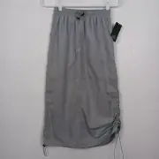 Wild Fable Skirt Size XXS Light Gray Pull On Casual Midi Ruching Cord Drawstring