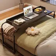Bed Desk Over The Bed Table with Wheels Overbed Table Over The Bed Desk Over Bed Table Mobile Desk Bed Table with Wheels Computer Table for Bed Overbed Table with Wheels Adjustable Height 2black