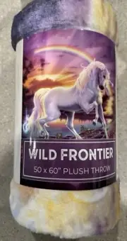 WILD FRONTIER PLUSH THROW WILDERNESS UNICORN MULTICOLOR 50" X 60" #1
