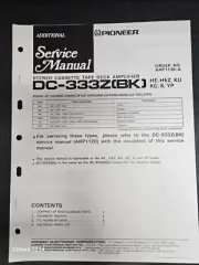 Pioneer DC-333Z(BK) Cassette Tape Deck Amplifier Additional Service Manual