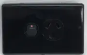 Single Black GPO Slim Line SLIM Single Power Point Socket Outlet 10 Amp SGPO 10A