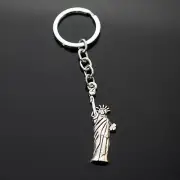 Vintage Statue of Liberty New York Silver Pendant Keychain Key chain
