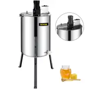 VEVOR 4 Frame Electric Honey Extractor Beekeeping 120W Motor 2 Clear Lids