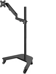 Adjustable Arm Desk Mount Single Monitor Floor Stand for 17"-32" Flat/Curved Screens up to 19.8 lbs, Height Adjustable Gas Spring Monitor Stand, Movable Monitor Mount Stand Monitor Arm Desk Mount