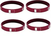 4 Pieces Qatar Flag Silicone Bracelets, Qatar Fans Cheering Bracelets, Outdoor Sports Elastic Bracelets, Qatar Tourism Souvenirs, One size, no gemstone