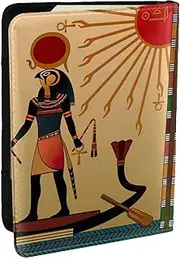 [JEJEA] Sun Old Egyptian Timeless Grace Print Travel Organizer Credit Cards Case Passport BookPassport Holder Cover Wallet forTraveling,, Black, One Size