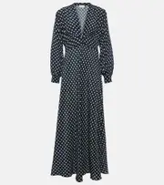 [Rixo] Rixo Emory polka-dot silk maxi dress AU 10 blue