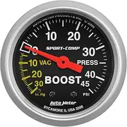 Auto Meter 3308 Sport-Comp Mechanical Boost/Vacuum Gauge