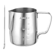 Milk Frothing Pitcher with Scale Lines, 12oz/350ml Pitcher with Pen