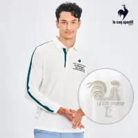 在飛比找momo購物網優惠-【LE COQ SPORTIF 公雞】高爾夫系列 男款白色拼