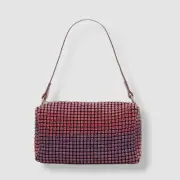 $70 Bari Lynn Girl Pink Ombre Crystal Embellished Chain Strap Shoulder Purse Bag