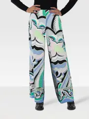 Abstract Silk Patterned Trousers