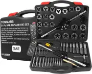 TOMMARS 51-Pc 1/4-20 to 1-14 Jumbo Tap and Die Set SAE round Threading