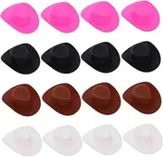 HONMEET 4pcs Mini Western Cowboy Hats in Small Duck Shape for Craft Decorations Party Favors