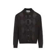 [Our Legacy] Our Legacy-Argyle Grey Wool Evening Polo-Uomo 50 IT