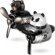 Tallew 2 Pcs Car Air Freshener Pilot Cute Diffuser Cartoon Outlet Fan for Vent Perfume Automotive Decoration (Panda, Bear) ,1