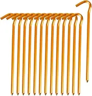 Tent Pegs, Tent Pegs, Metal Tent Hooks, Aluminium Pegs, Ideal for Garden, Camping, Fishing and Camping (Gold)