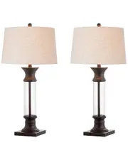 JONATHAN Y Designs Set of 2 Hunter 32in Metal & Glass LED Table Lamps