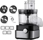 5 in 1 Commercial Vegetable Cutter, 600W Electric Veggie Shredder Grater with 5 Cube Grid, 5000Ml Multi-Function Meat Grinder Blender, Food Processor for Garlic Cabbage, Carrot, Potato
