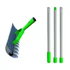 Heavy Duty Garden Rake Steel Thatching Rake For Leaves Lawn Hay Tool With HANDLE