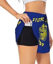 [GaxfjRu] Oregon State Flag Print Women's Running Shorts High Waisted Running Shorts Pocket Sporty Gym Elastic Short