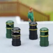 Model Railway Bins - OO Gauge Litter Bin (pack of 4) 1:76 Hornby Scale Scenery