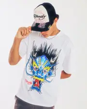 [ED HARDY] Ed Hardy Blue Dragon T-shirt White - Size 3XL 3XL White