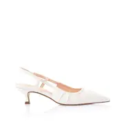 Lucius Slingback Kitten Heels - Chalk White