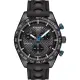 【TISSOT】天梭 PRS516 三眼計時手錶-黑/42mm 送行動電源(T1004173720100)