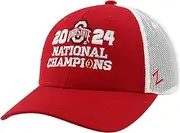 ZHATS Standard Ohio State Buckeyes National Champs 2024 Football Adjustable Snapback Hat Big Rig Block Officially Licensed, Red