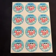 Vintage 80’s Trend Scratch & Sniff Glossy “NEAT!” Soap Sticker Sheet -