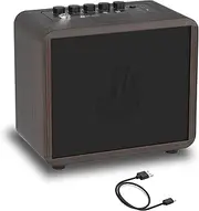 JUSTPRO 15W Mini Guitar Amp, Portable Acoustic/Electric Guitar Amplifier Rechargeable, Wireless Guitar Practice Amp with Reverb, Chorus & Delay, Supports OTG, AUX, REC, Bass and Treble Control