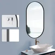 50x90cm Aluminium Wall Mirrors Oval Makeup Mirror Vanity Home Decor Black