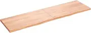 vidaXL Solid Oak Bathroom Countertop - Light Brown - Handmade with Live Edge - Large, 180x50x4 cm - Versatile Use for Vanities, Shelves, Cabinet and Table Tops