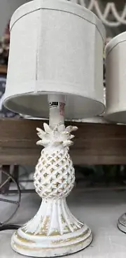 Mini Pineapple Lamp In Cream And Gold