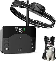 MINYII Wireless Dog Fence System, Electric Fence for 2 Dogs Shocks Training Collar 2-in-1, Adjustable Pet Training Collar Receiver for The Yard, Harmless, Environment Protection (Black for 1 Dogs)