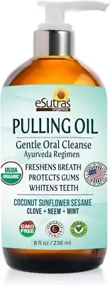 Pulling Oil Organic Herbal Mouthwash Teeth Whitener Coconut Oil Clove Mint++ USA