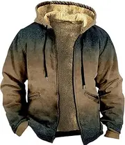 [Generic] Mens Winter Jacket Large Cotton Jacket With Zipper Mens plus Winter Coats 3x