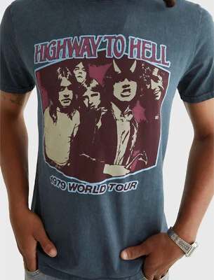 NEW LUCKY BRAND MEN'S ACDC Highway To Hell Tee 1979 World Tour Size L Large