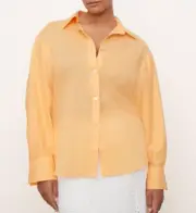 Vince Sculpted Voile Button-Up Shirt Tangelo NWT $295