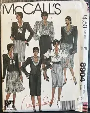 McCalls Diann Carroll 8904 Lined Jacket Blouse Skirts Sewing Pattern UC 1984