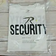 White Rothco Security Two-Sided T-Shirt Black Lettering Short-Sleeve Tee Shirt