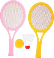 EXAOMBLE Badminton Tennis Rackets for Boys and Girls Boys and Girls Badminton Rackets Set Elastic Sturdy Net Lightweight Compact for Outdoor Play Random