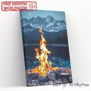 Paint By Numbers Kit Bonfire Abstract Beginner Brush Home Kids Canvas Wall Decor