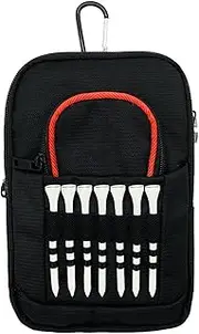 Golf Ball Bag Accessory Organizer | Multi-Pocket Valuables Pouch with Zippers, Lightweight Portable Storage for Tees, Markers, Gloves, Range Finder, Keys, Compact Golf Club Carry Case for Men, Women