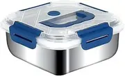 [AIMALL] 1800ml Japanese-Style 316 Stainless Steel Portable Fresh-Keeping Square Sealed Lunch Box with Anti-Overflow Design – Refrigerator Storage Box