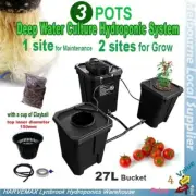 27L 3 Pots DWC Completed System Deep Water Culture Gro Square Bucket