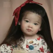 Already Finished Reborn Baby Doll Toddler Girl 30in W/Hand Rooted Long Hair Gift