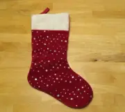 Avon Christmas Stocking 15 inches with sparkles and sequins brand new in bag